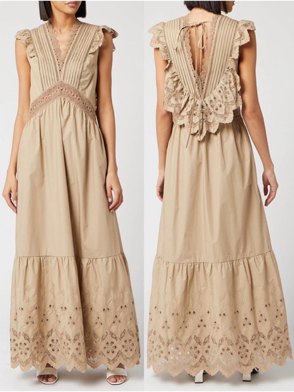 Self Portrait Broderie Anglais Maxi Dress size 2